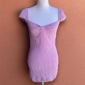 Vanessa Lab Lilac light Purple Ruffle Bodycon Dress